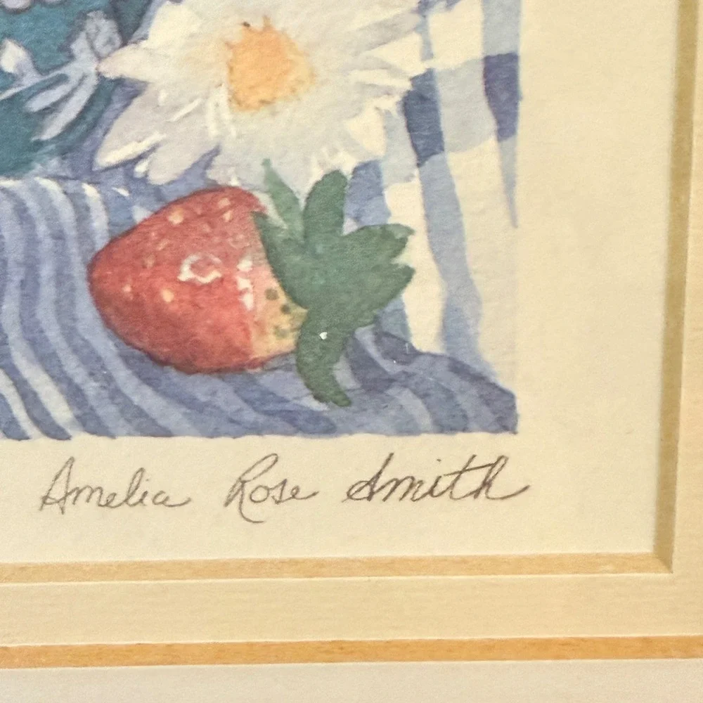 Amelia Rose Smith Daisies with Strawberries Framed Floral Print 14